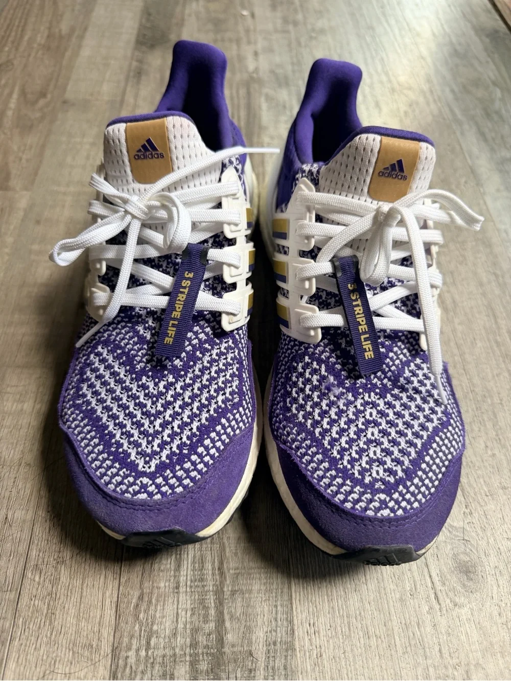 adidas Washington Ultraboost Purple, Gold, and White